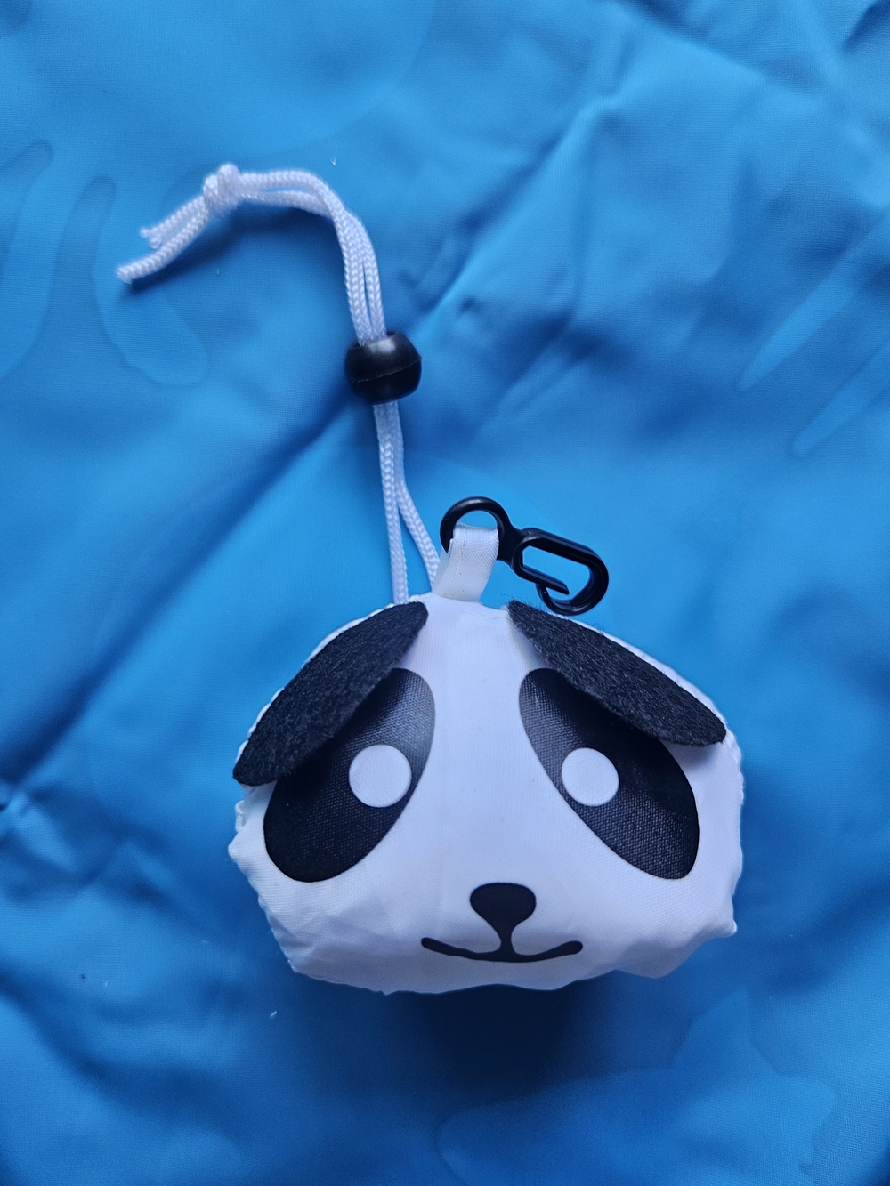 Panda Packable Reusable Tote Bag featuring a fun panda and bamboo